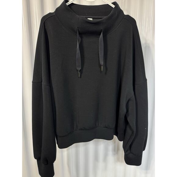 Spanx Airluxe at the Hip Pullover With Boxy Drop Shoulder In Very Black Size XL - Picture 1 of 4